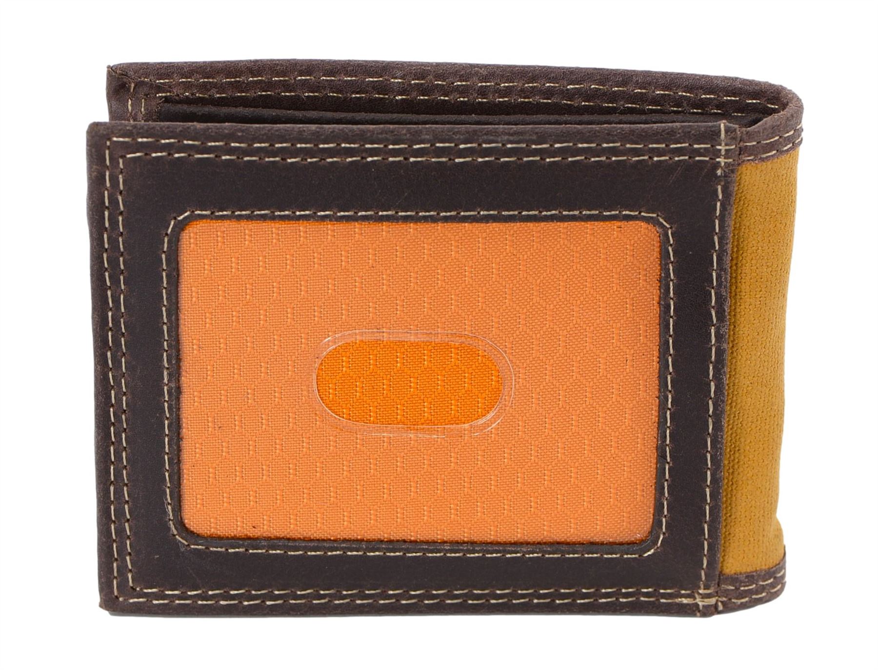 Timberland PRO Men's Canvas Leather RFID Bifold Wallet with Back ID Window - Picture 14 of 17