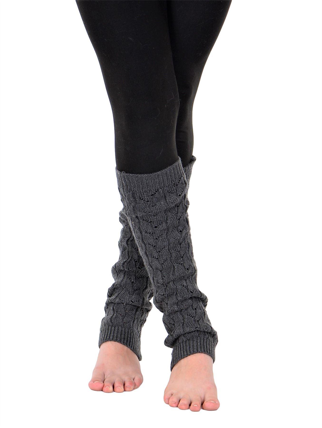 Calcetines largos de ganchillo tejidos con cable KESIS para mujer - Imagen 8 de 16