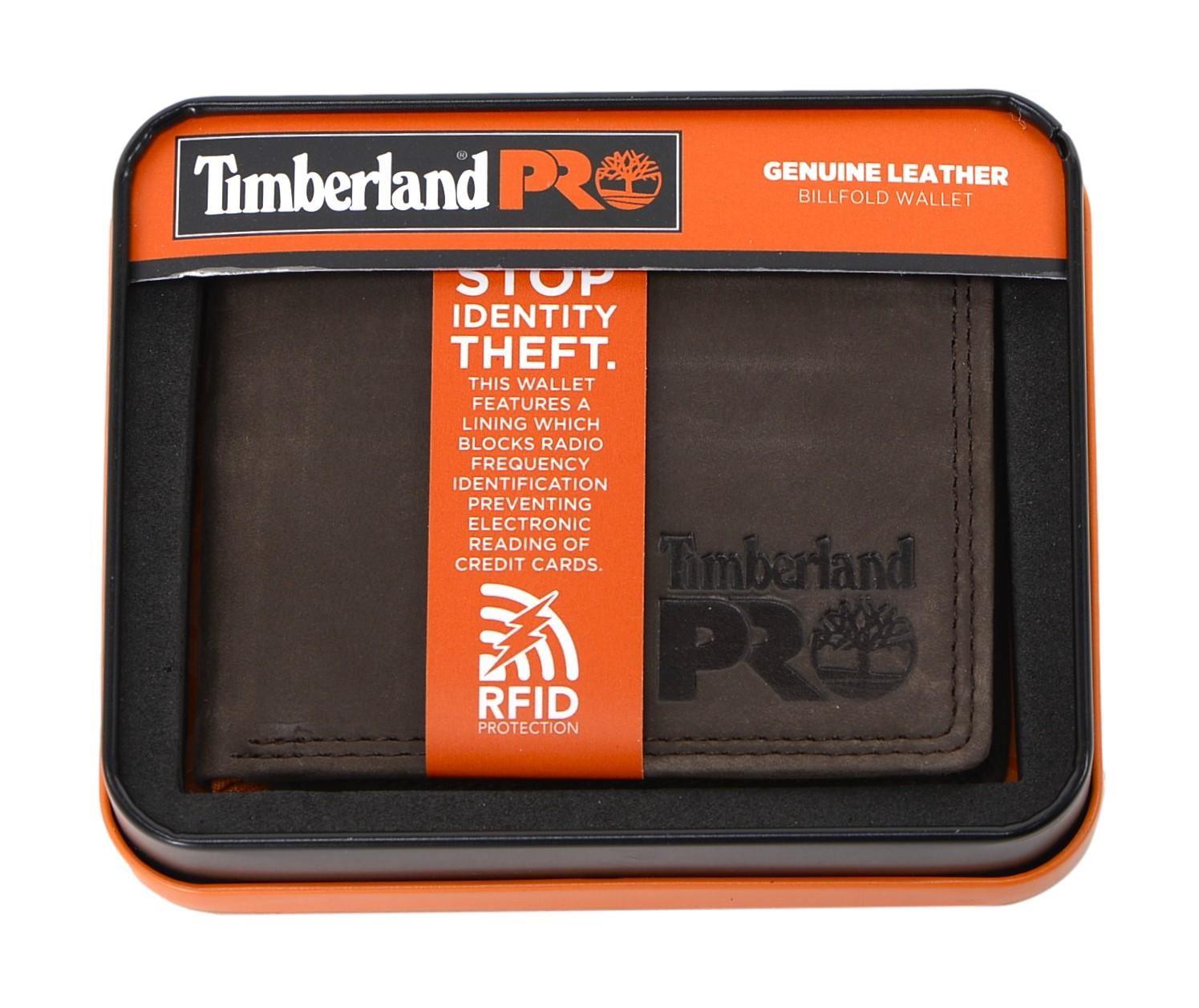 Timberland Pro schmale Herren-Geldbörse aus Leder mit RFID-Faltung und Ausweisfenster hinten - Bild 6 von 17