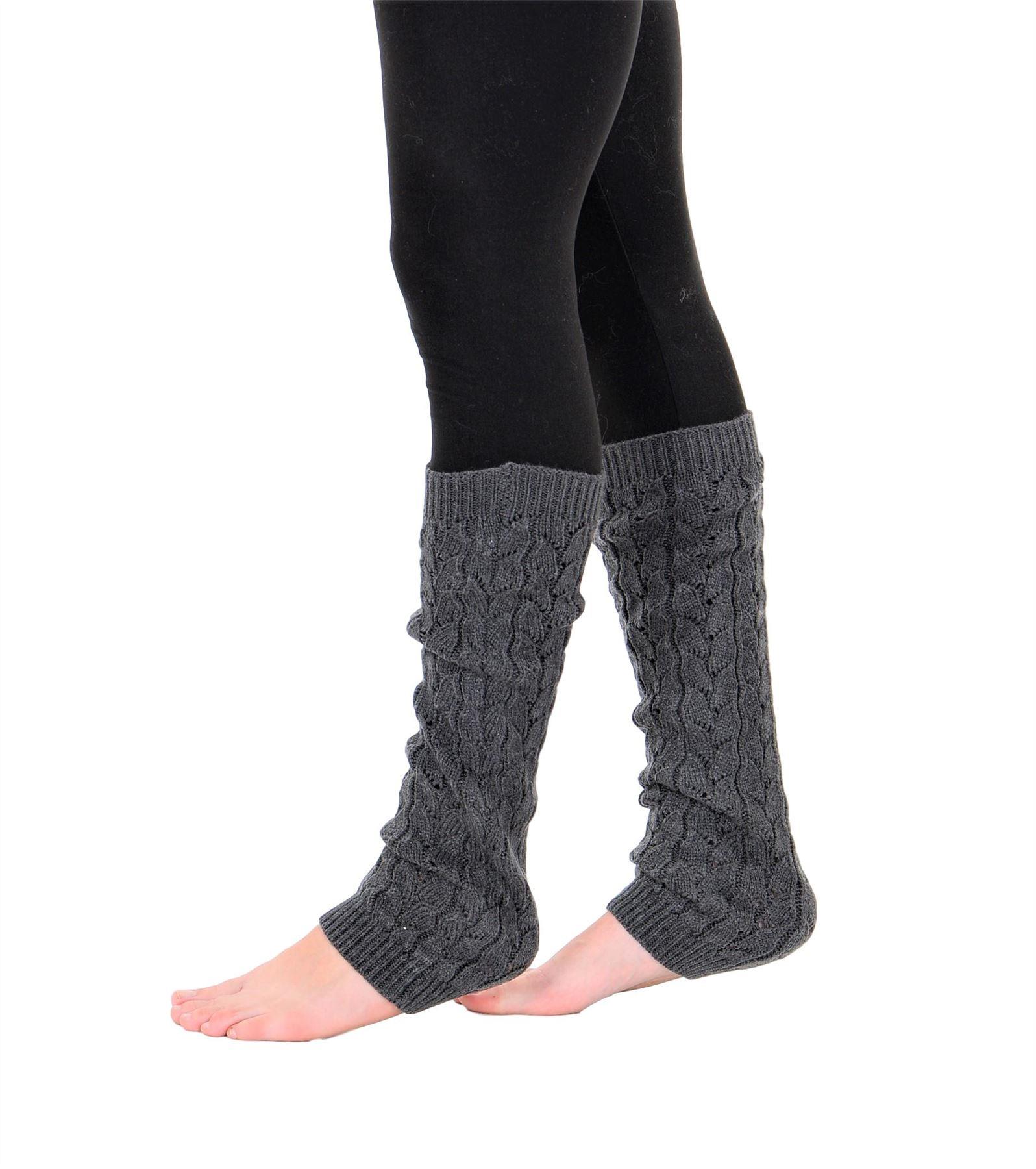 Calcetines largos de ganchillo tejidos con cable KESIS para mujer - Imagen 6 de 16
