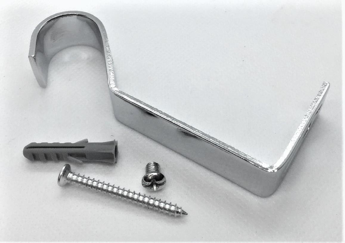 CURTAIN POLE ROD BRACKET HOLDER CURTAIN WALL BRACKET CHROME PLATED 19MM