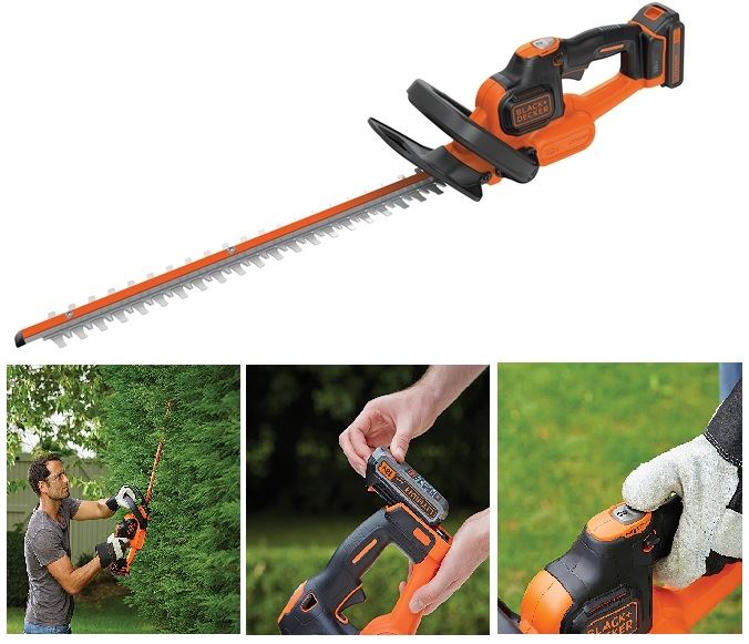 Bare Unit 55 cm Battery not Included BLACK+DECKER 36 V Lithium-Ion Anti-Jam Hedge Trimmer