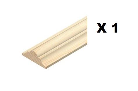Pannello modanatura decorativo doppio astragale binario dado perline bordo pino 44x20x1000 mm - Foto 7 di 13