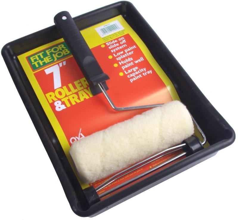 PAINT ROLLER AND TRAY SET SIZE 7" FOR EMULSION PAINTS Fit For The Job
