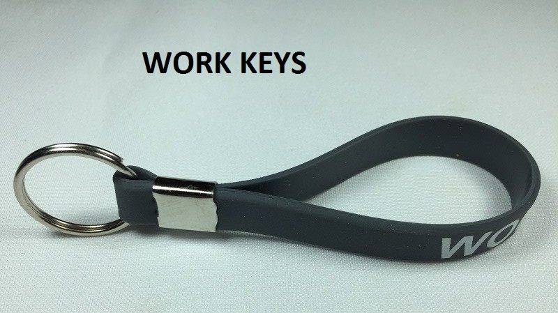 KEY RING LOOP FOB KEYRING WITH MESSAGE /"WORK KEYS/" HOME KEYRING KEYS