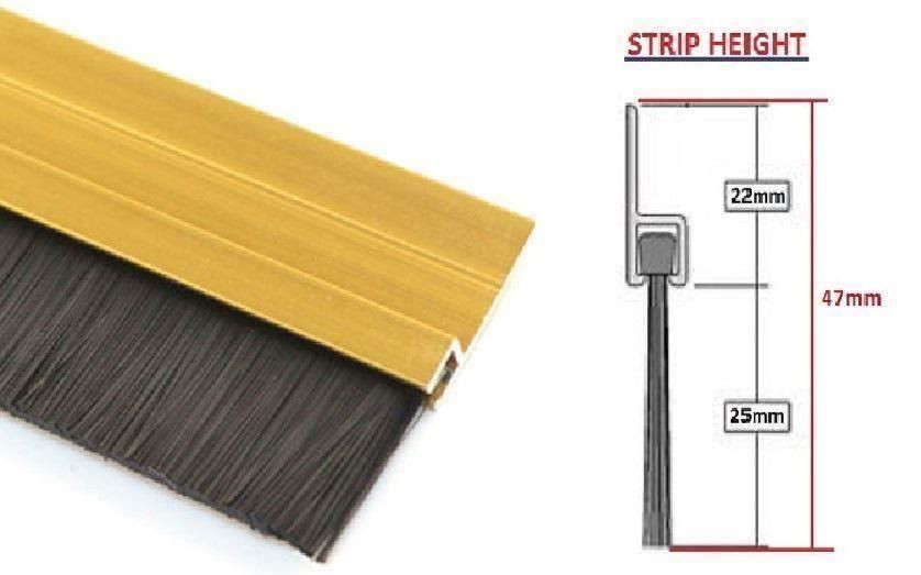 6 x REMI ALUMINIUM DOOR BOTTOM DRAUGHT EXCLUDER BRUSH STRIP SEAL 915mm LONG