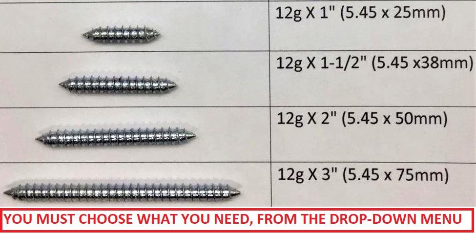 75 TO 300 PACKS DOWEL WOOD TO WOOD SCREWS DOUBLE ENDED SCREWS 1/",1.5/",2/",3/"x12g