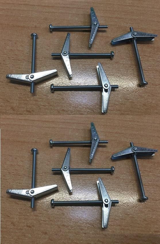 Plaster Board Hollow Wall Cavity Toggle Bolt Fixings Rawplugs M3x50mm