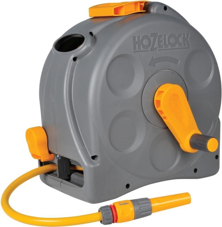 Hozelock 2in1 Compact Enclosed Hose Reel with 25 m Hose and