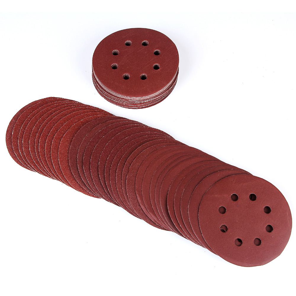 40/60/80/120/240 Grits 50 x Assorted Hook & Loop 125mm 5" Sanding Disc