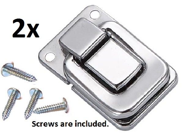 PAIR OF TOGGLE CASE CATCH LATCH SMALL SILVER Trunk Box Chest Suitcase