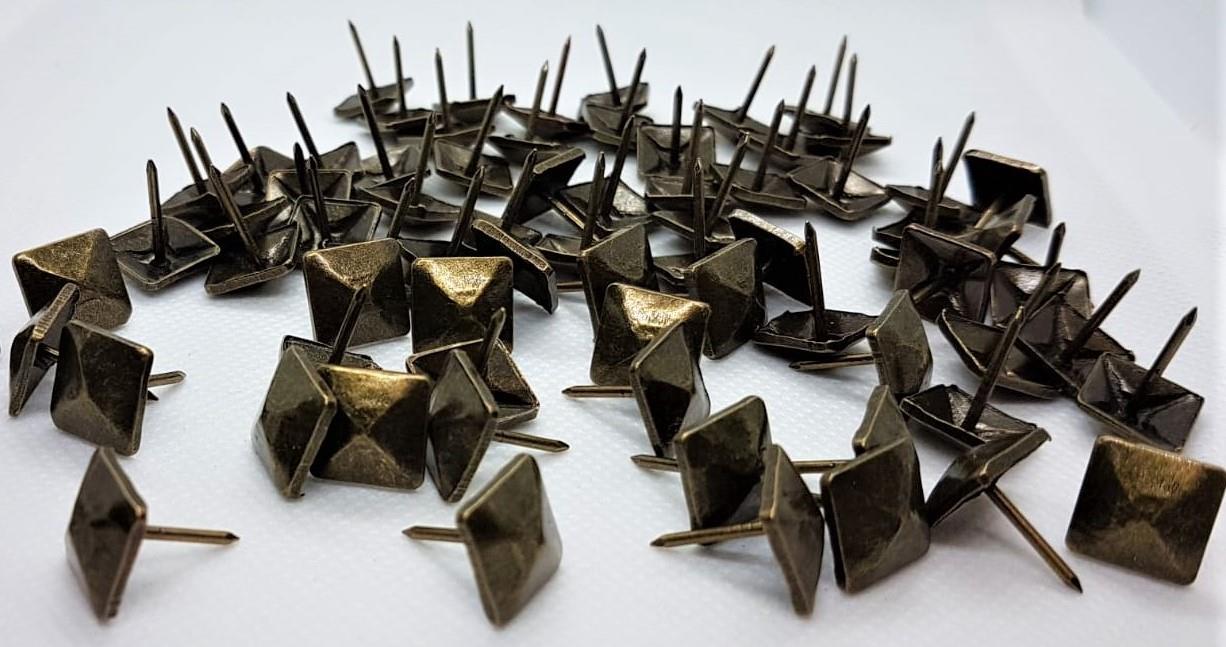 UPHOLSTERY PINS TACKS NAILS DECORATIVE SOFA CRAFT STUDS ANTIQUE BRASS