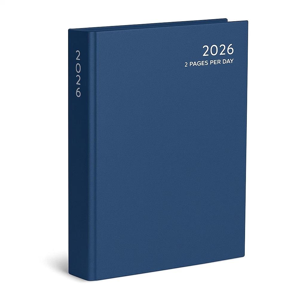 2026 Diary A5 Hardback 2 Pages Per Day Diary Casebound Classic Office Desk Diary - Picture 9 of 15