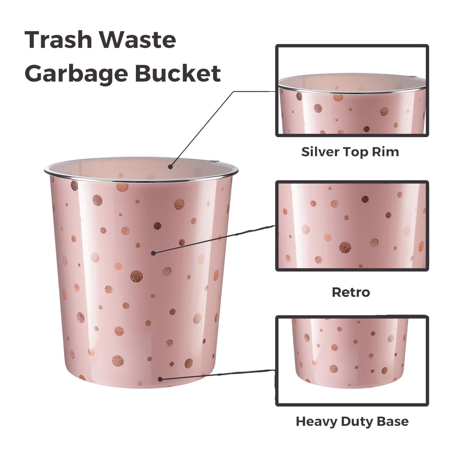 7.7L Plastic Waste Paper Dust Bin Round Rubbish Bin For Office Bathroom Kitchen - Picture 44 of 60