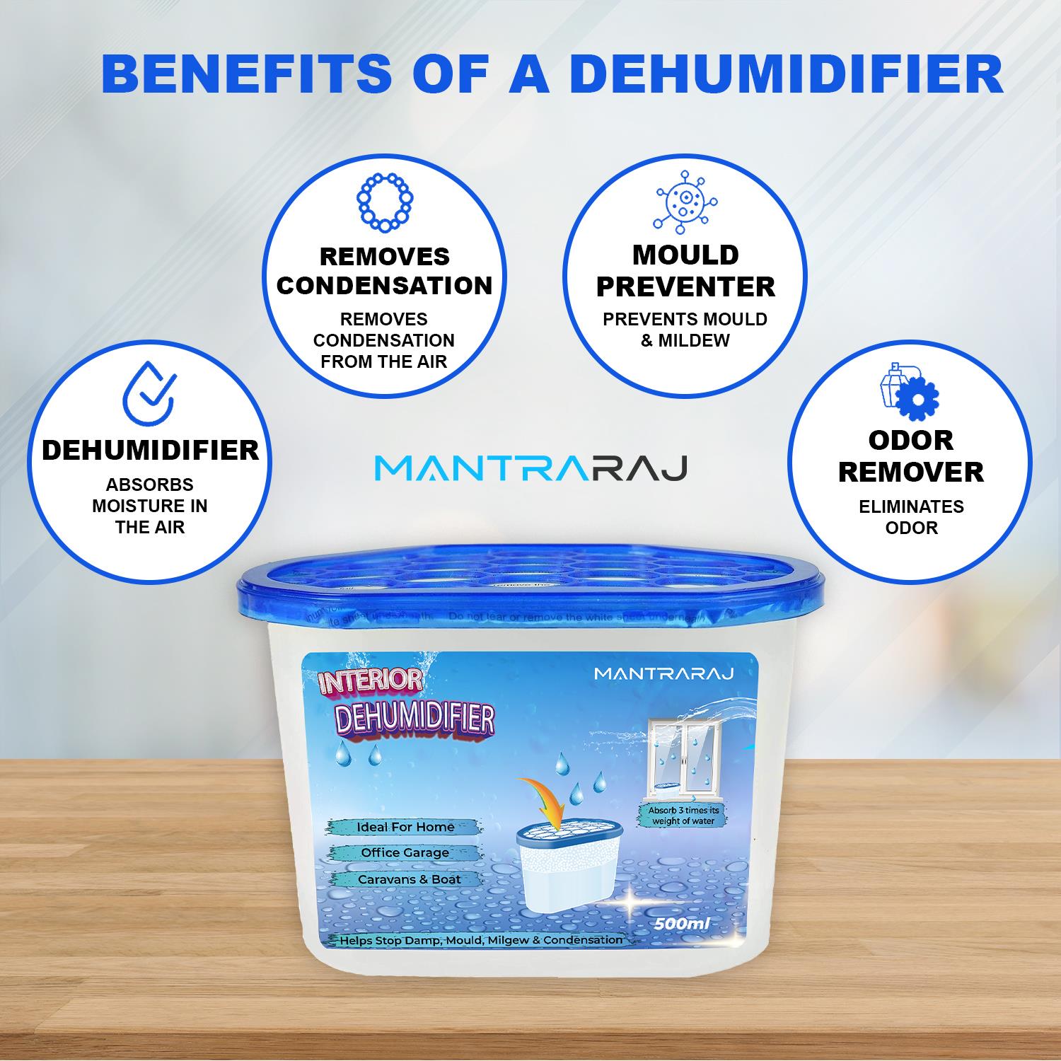 Interior Dehumidifiers 500ml Home Damp Moisture Absorber Disposable Dehumidifier - Picture 75 of 90