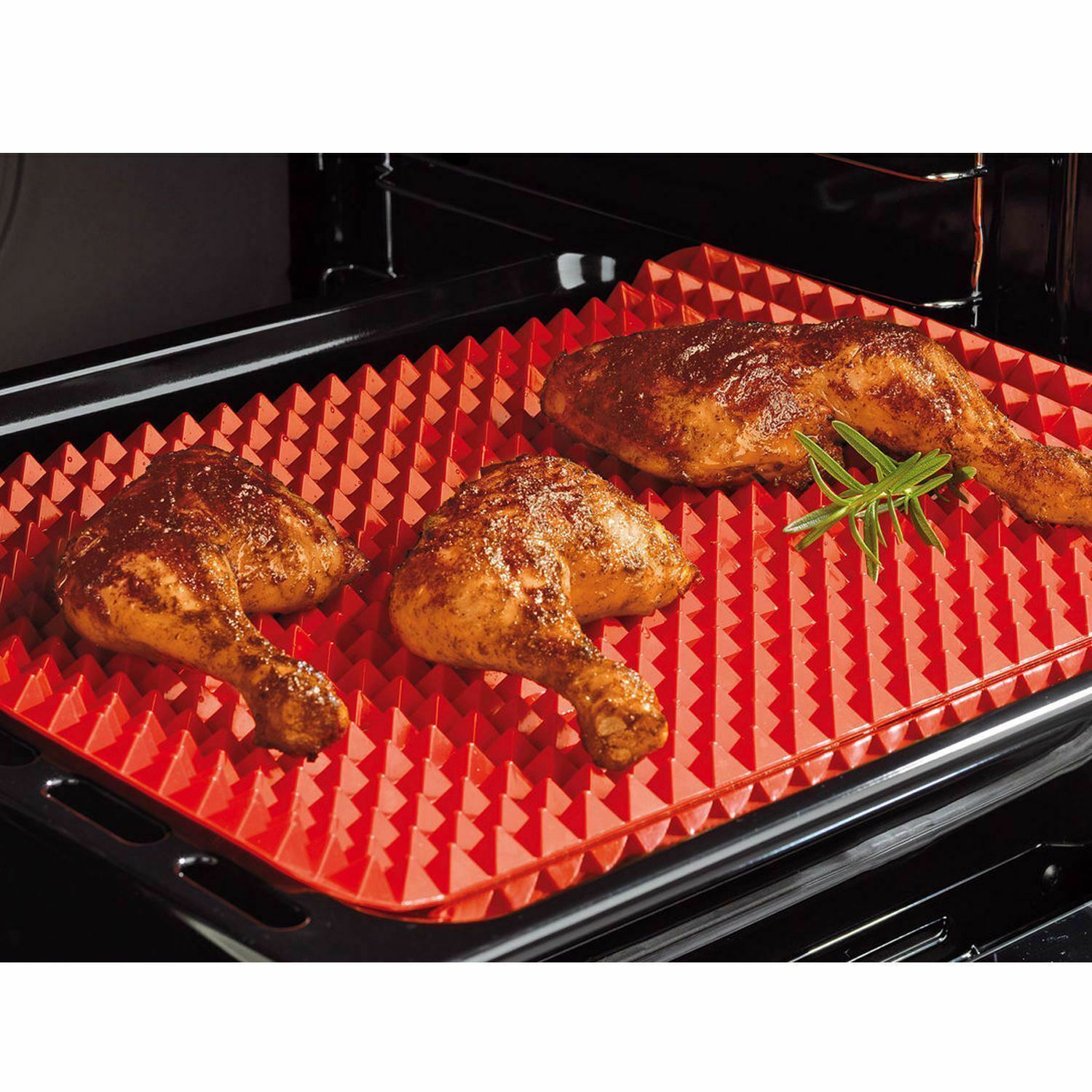 Pyramid Pan Fat Reducing Non Stick Silicone Cooking Mat Oven Baking Tray - Picture 13 of 19