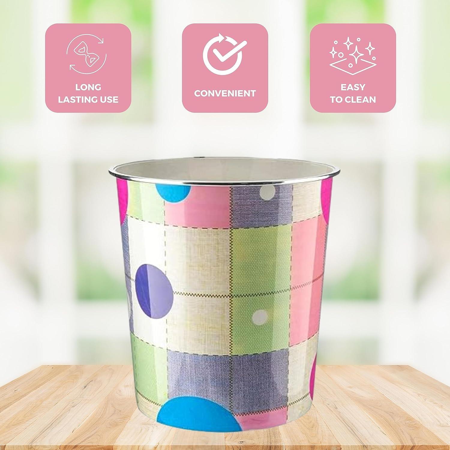 7.7L Plastic Waste Paper Dust Bin Round Rubbish Bin For Office Bathroom Kitchen - Picture 55 of 60