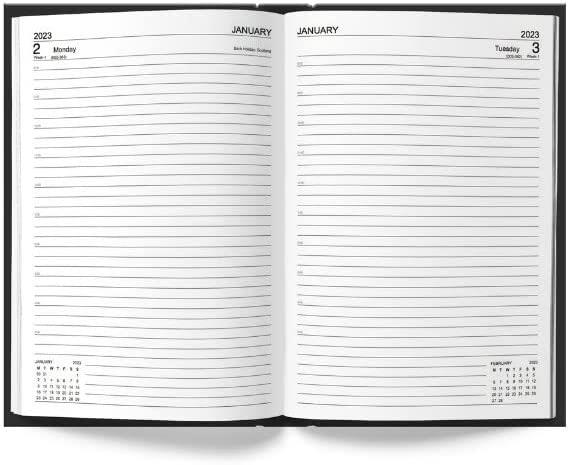 2023 A4 Day To Page Diary Full Page Hardback Casebound Appointment Academic Plan - Picture 5 of 10