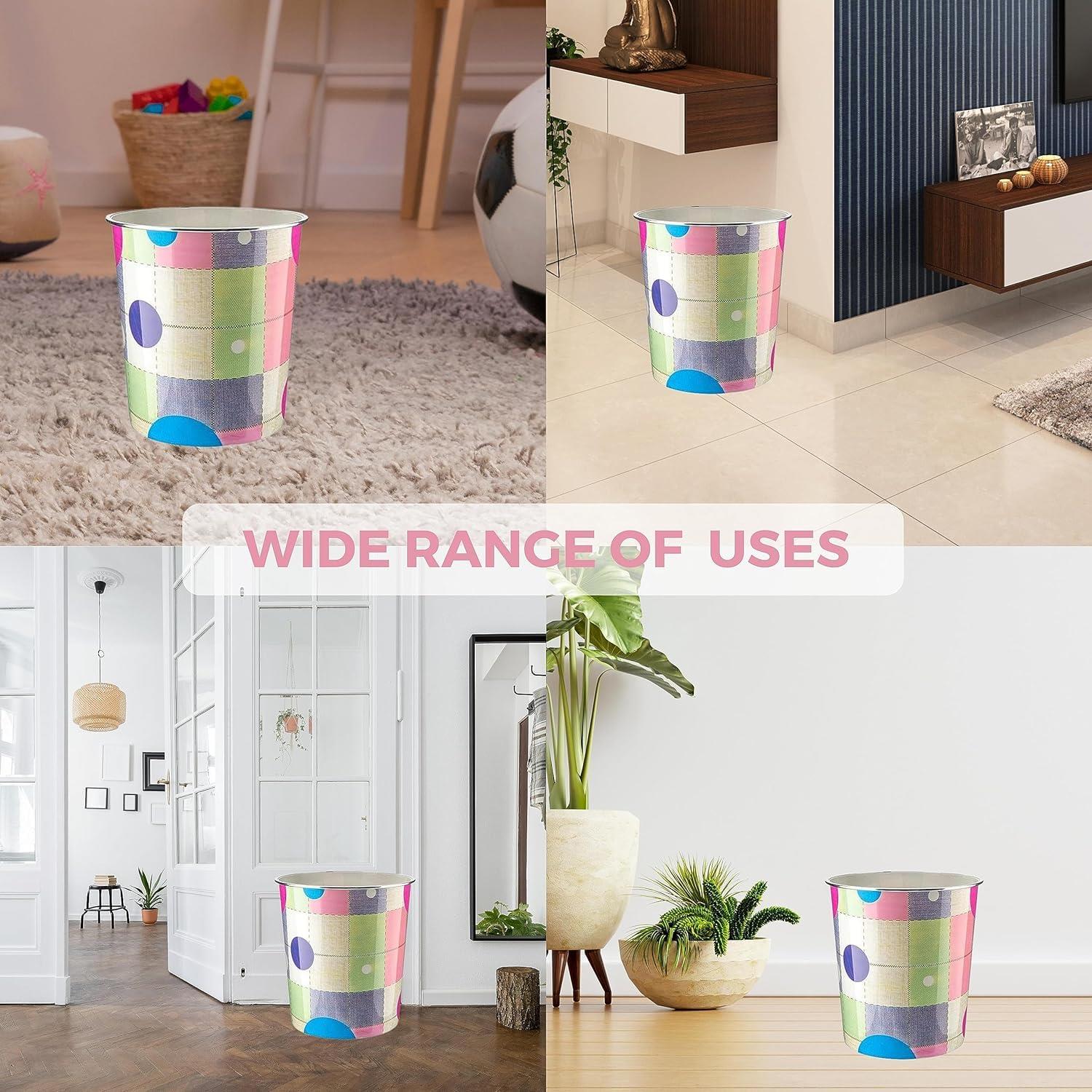 7.7L Plastic Waste Paper Dust Bin Round Rubbish Bin For Office Bathroom Kitchen - Picture 59 of 60