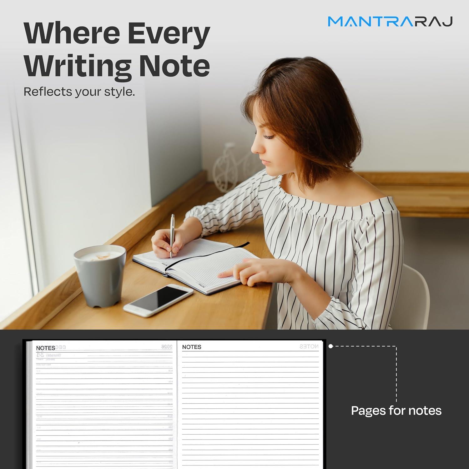 2026 Diary A5 Hardback 2 Pages Per Day Diary Casebound Classic Office Desk Diary - Picture 8 of 15