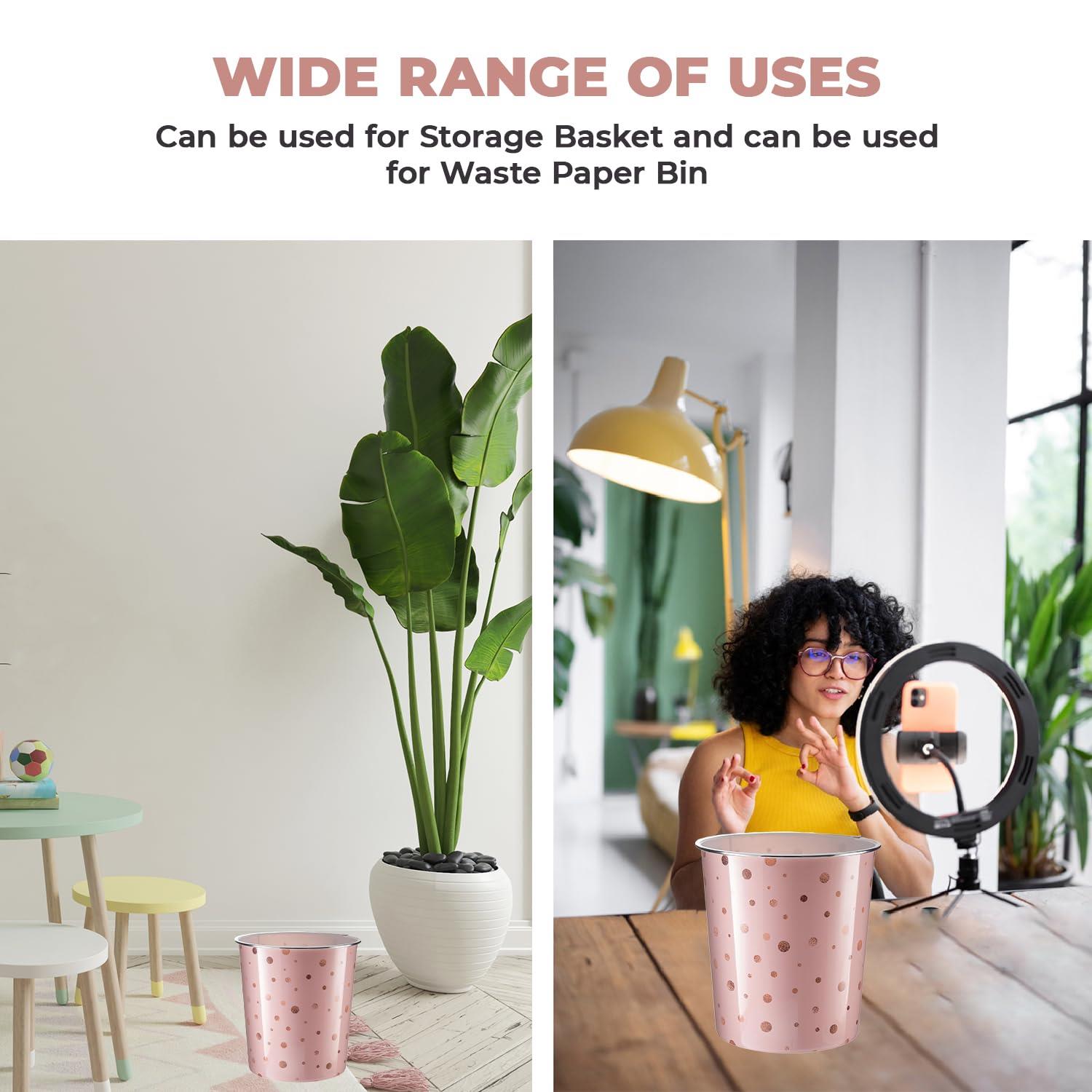7.7L Plastic Waste Paper Dust Bin Round Rubbish Bin For Office Bathroom Kitchen - Picture 41 of 60