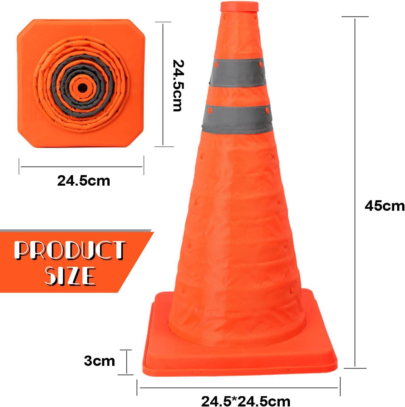 18" Pop Up Collapsible Safety Traffic Warning Cone Car Van Caravan Motorhome - Picture 15 of 24