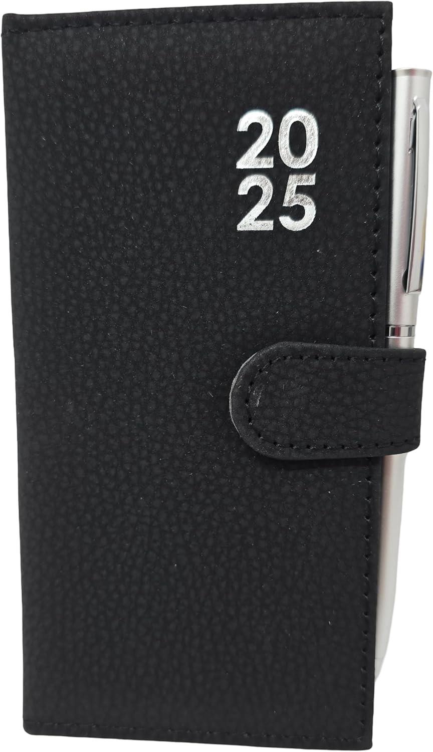 2025 Week To View Premium Padded Slim Pocket Diary Stud Close Diary With Pen - Picture 4 of 35