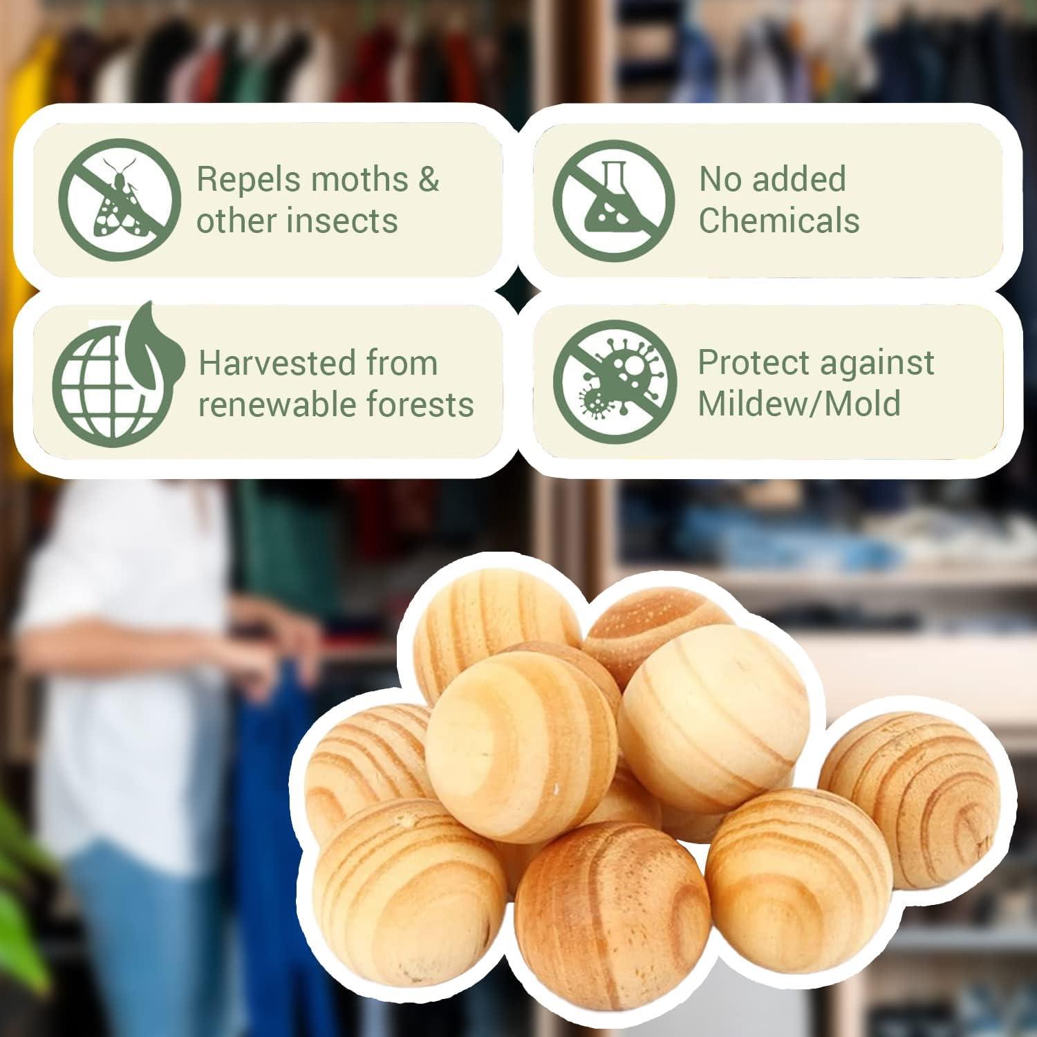 Cedar Wood Balls Moth & Insect Repellent Red Cedar Wood Balls 100% Natural - Picture 9 of 13