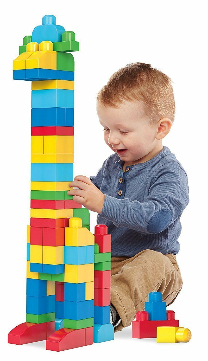 Mega Bloks 60 Pieces Classic Builders Big Building in Pink and Blue Bag - Picture 4 of 10