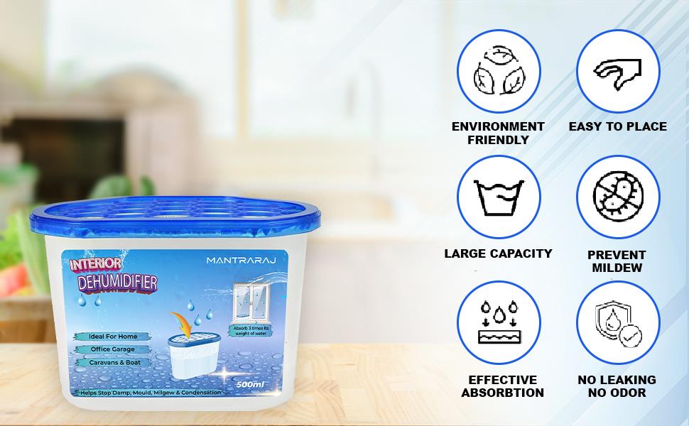 Interior Dehumidifiers 500ml Home Damp Moisture Absorber Disposable Dehumidifier - Picture 41 of 90