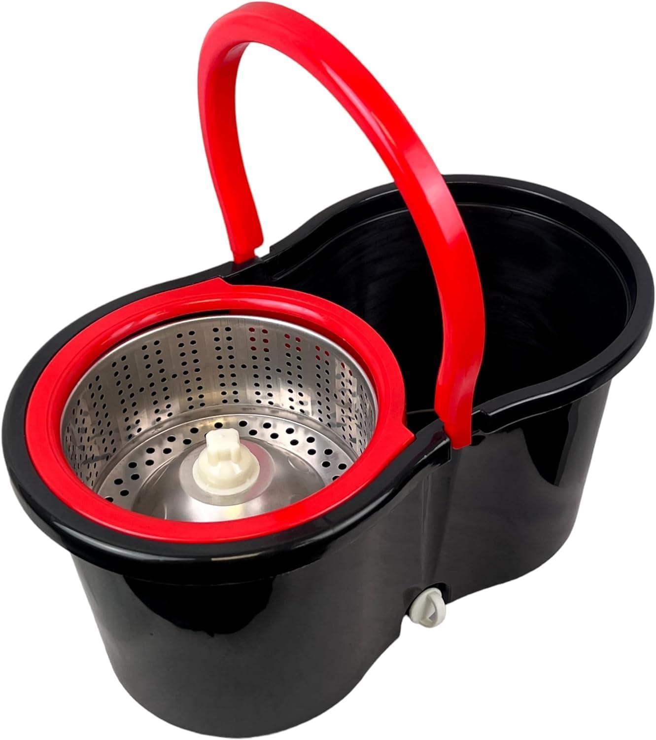 360° Rotating Spin Mop Floor Mop Dry Bucket Set With 2 Microfibre Cleaning Head - Picture 4 of 16