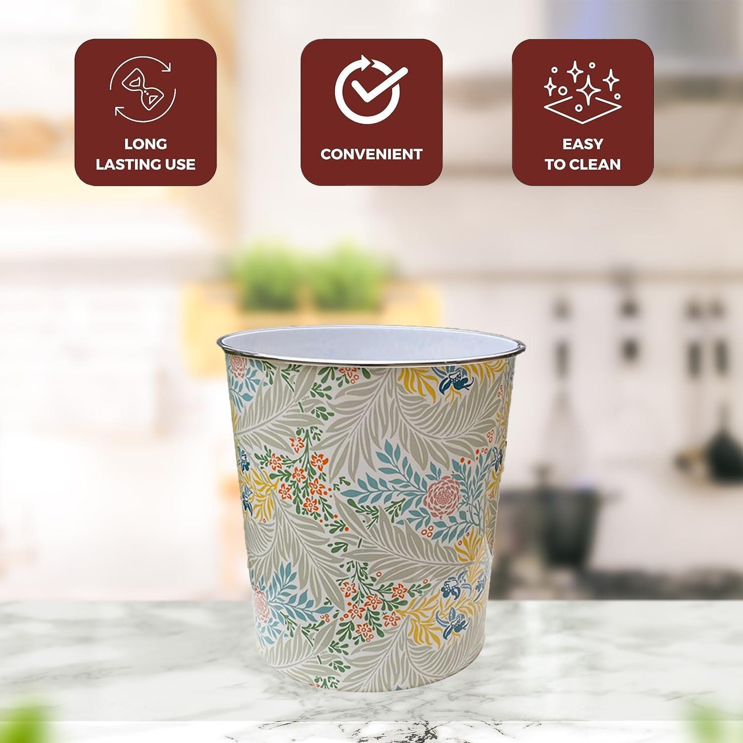 7.7L Plastic Waste Paper Dust Bin Round Rubbish Bin For Office Bathroom Kitchen - Picture 28 of 60