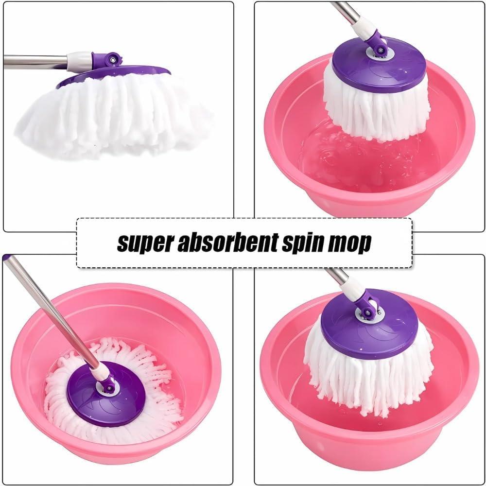 360° Rotating Spin Mop Floor Mop Dry Bucket Set With 2 Microfibre Cleaning Head - Picture 13 of 16
