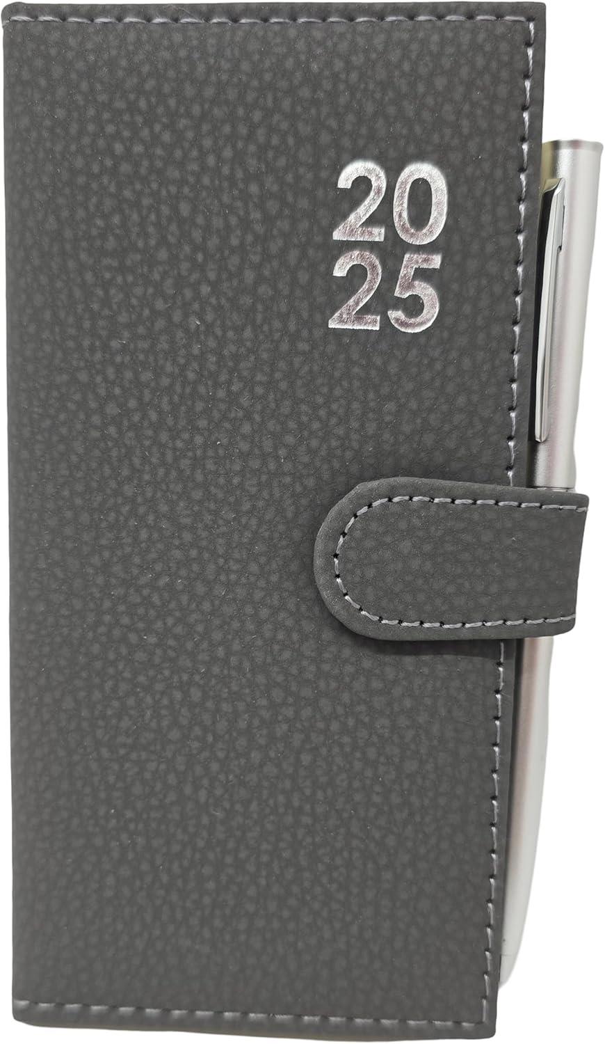 2025 Week To View Premium Padded Slim Pocket Diary Stud Close Diary With Pen - Picture 18 of 35