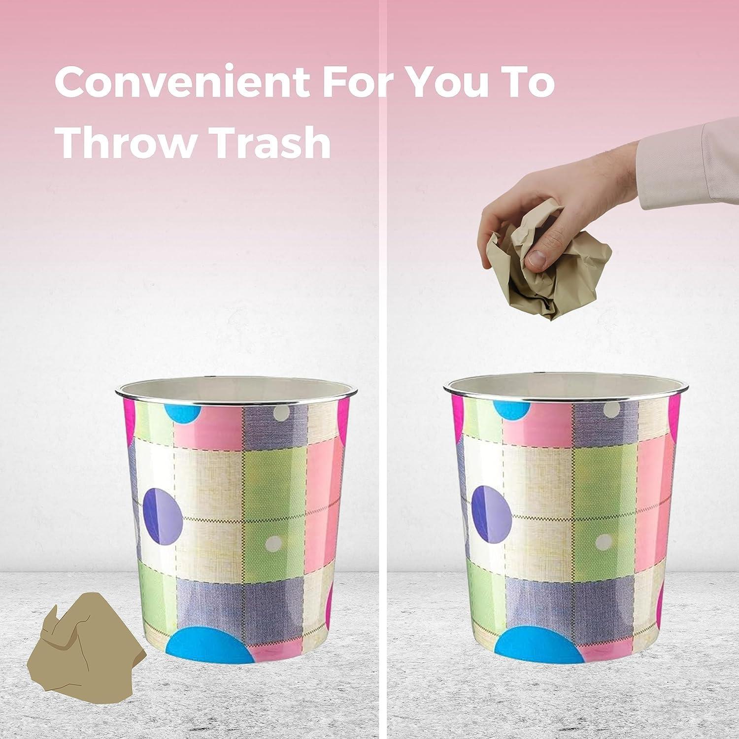 7.7L Plastic Waste Paper Dust Bin Round Rubbish Bin For Office Bathroom Kitchen - Picture 58 of 60