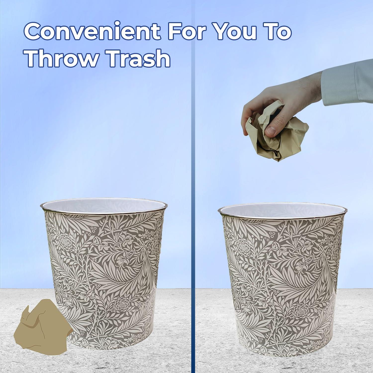 7.7L Plastic Waste Paper Dust Bin Round Rubbish Bin For Office Bathroom Kitchen - Picture 37 of 60