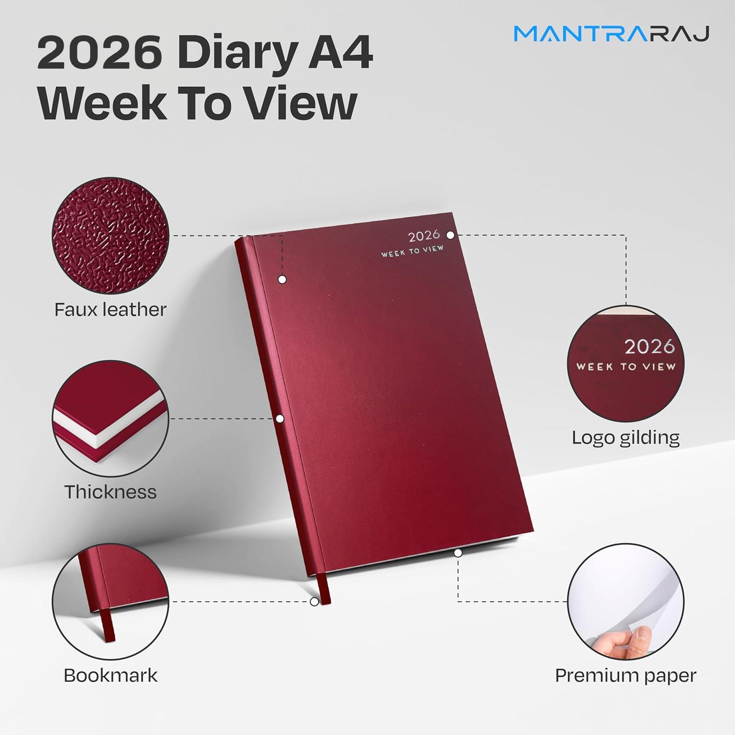 2026 Diary A4 A5 A6 Week To View Or Page A Day Desk Diary Hard Backed Diaries - Picture 18 of 62