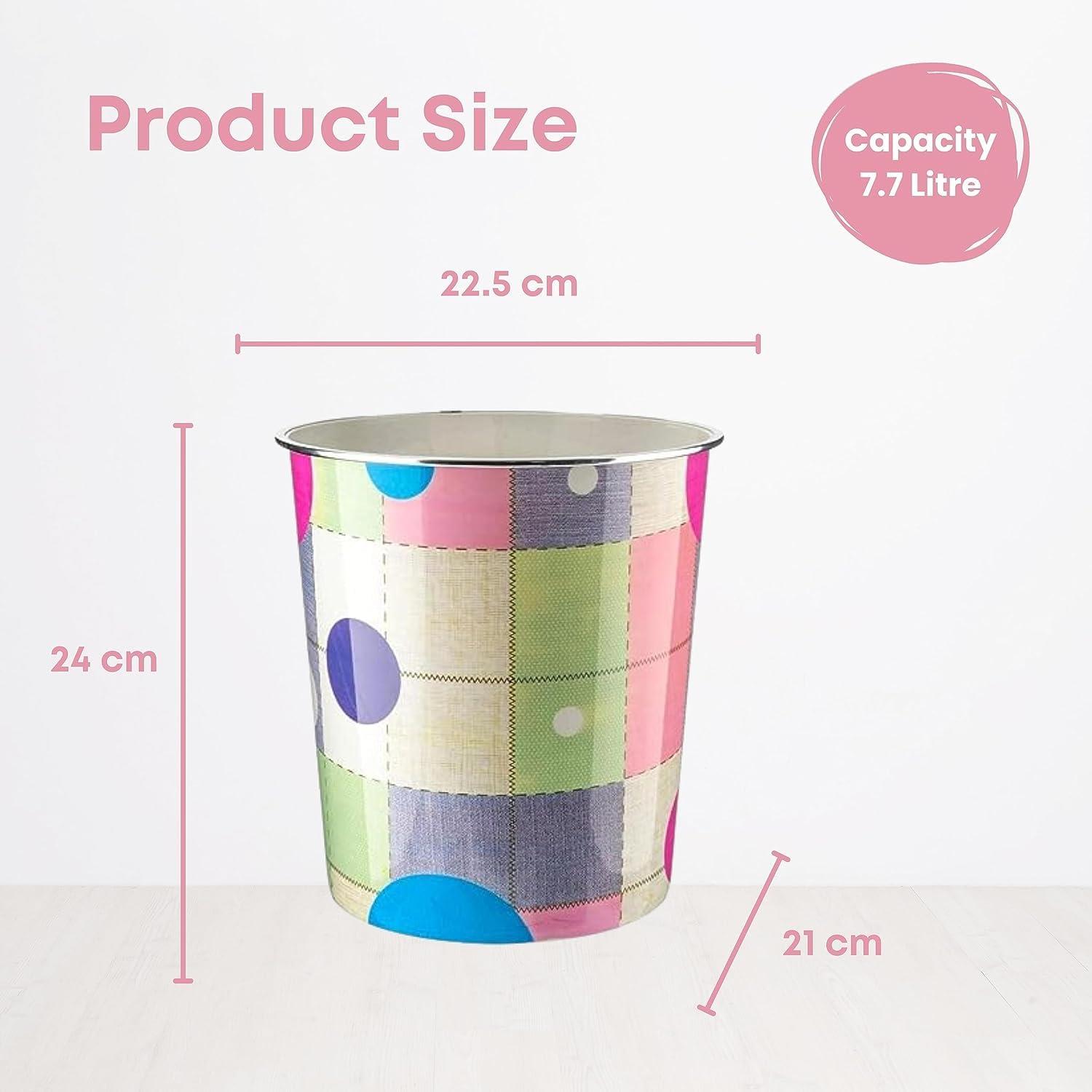 7.7L Plastic Waste Paper Dust Bin Round Rubbish Bin For Office Bathroom Kitchen - Picture 54 of 60