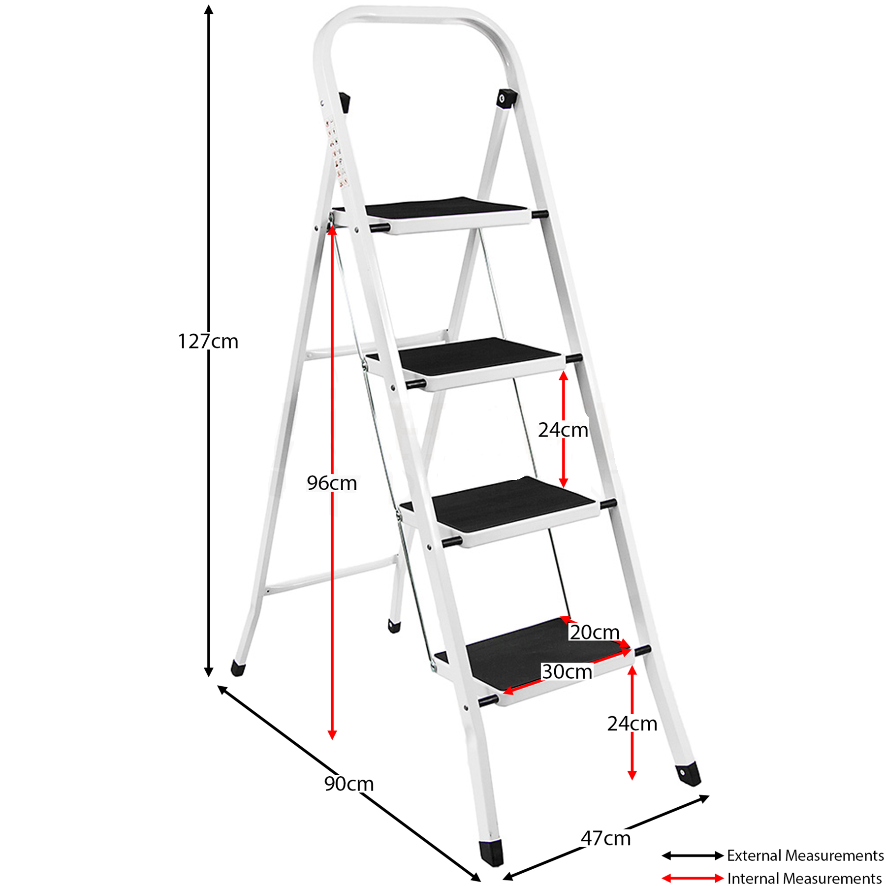 2 3 4 Step Ladder Anti Slip Folding Step Stool Foldable Stepladder Multi-Use - Picture 16 of 26