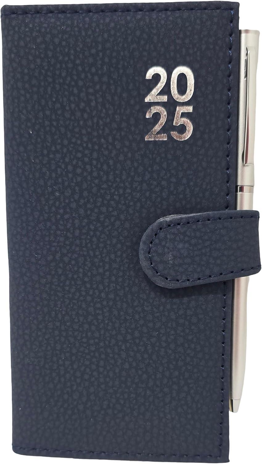 2025 Week To View Premium Padded Slim Pocket Diary Stud Close Diary With Pen - Picture 31 of 35