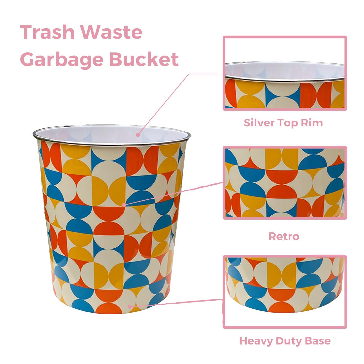 7.7L Plastic Waste Paper Dust Bin Round Rubbish Bin For Office Bathroom Kitchen - Picture 49 of 60