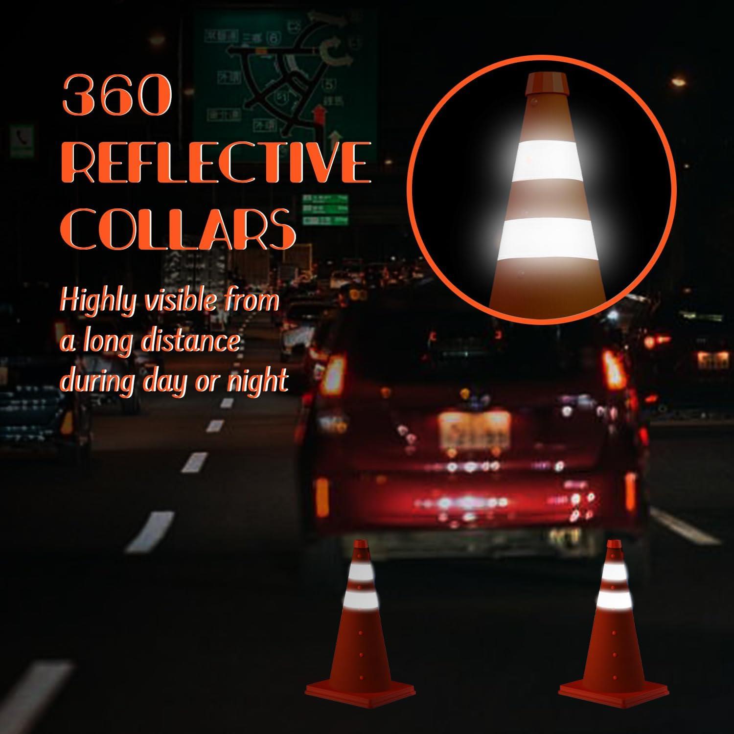 18" Pop Up Collapsible Safety Traffic Warning Cone Car Van Caravan Motorhome - Picture 23 of 24