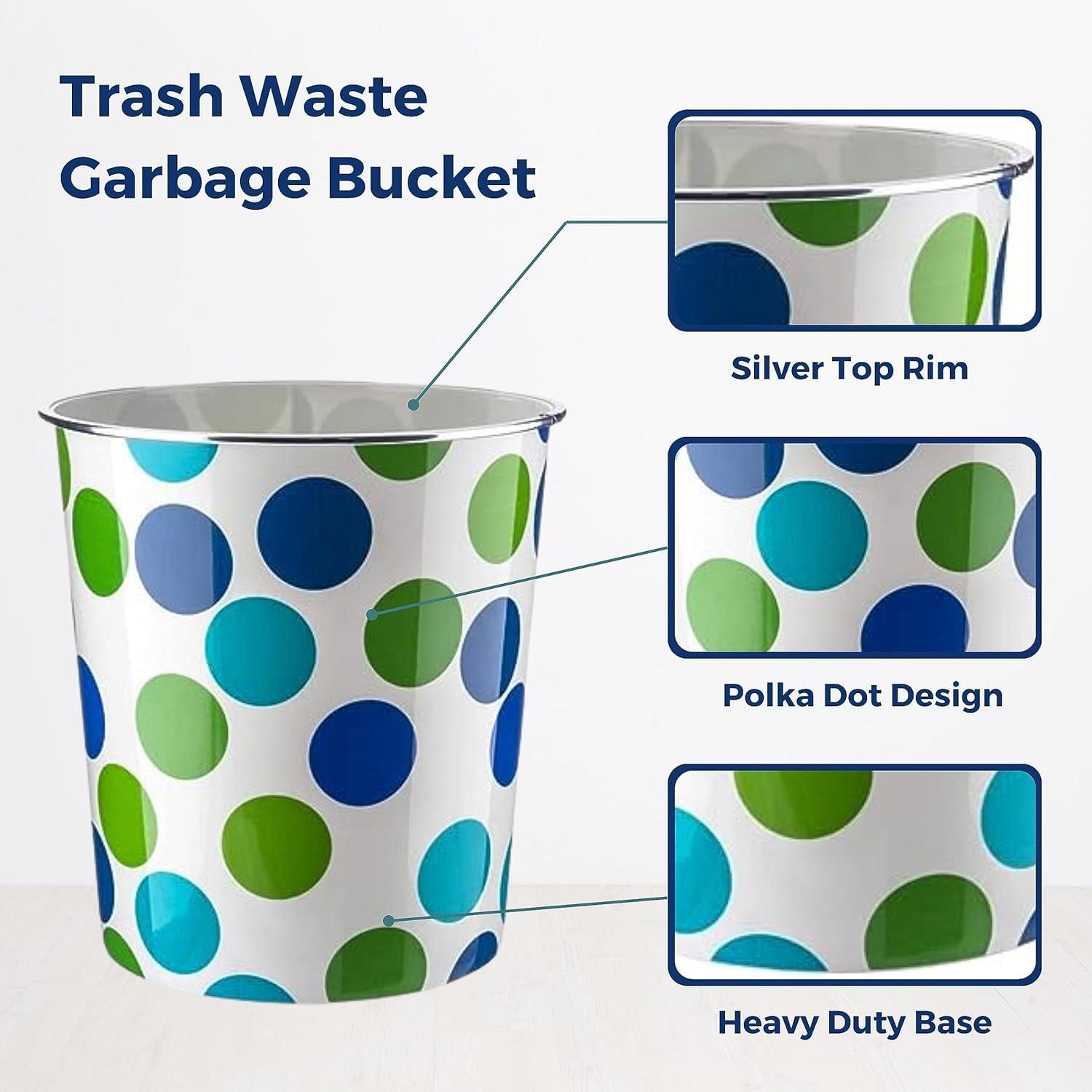 7.7L Plastic Waste Paper Dust Bin Round Rubbish Bin For Office Bathroom Kitchen - Picture 20 of 60