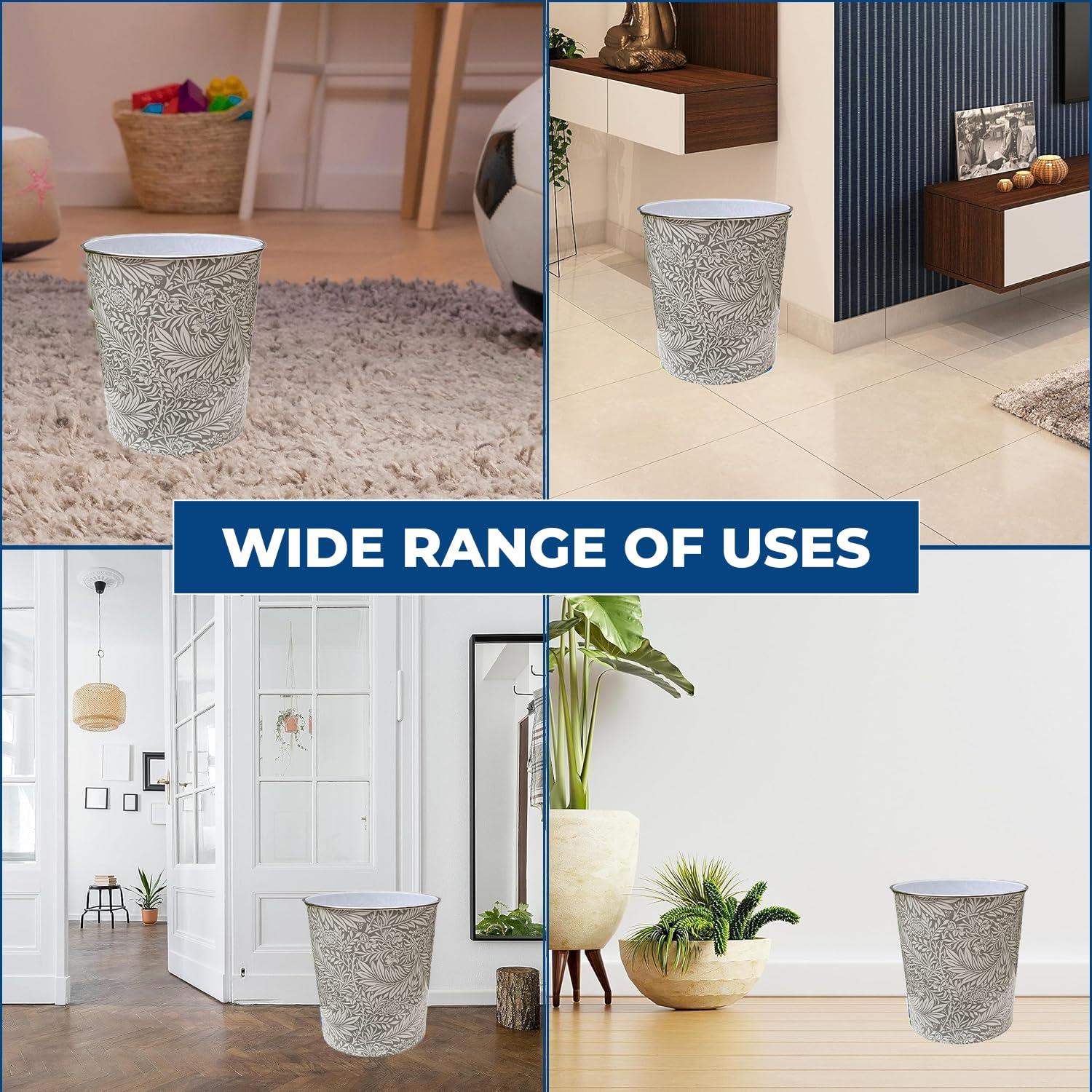 7.7L Plastic Waste Paper Dust Bin Round Rubbish Bin For Office Bathroom Kitchen - Picture 34 of 60