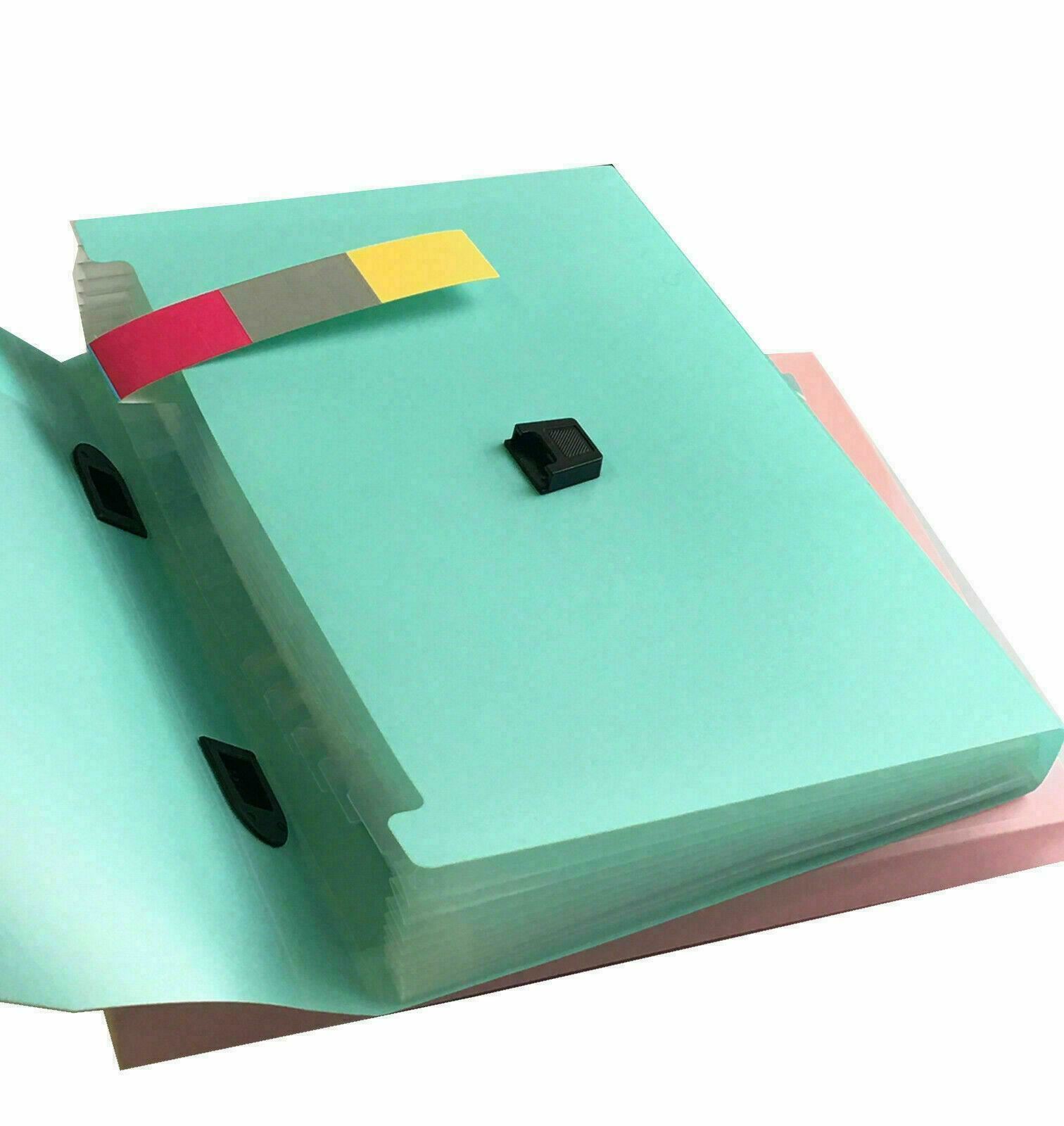 A4 Expanding 13 Pocket File Folder Wallet Coloured Tabs Filing Case Organizer eBay