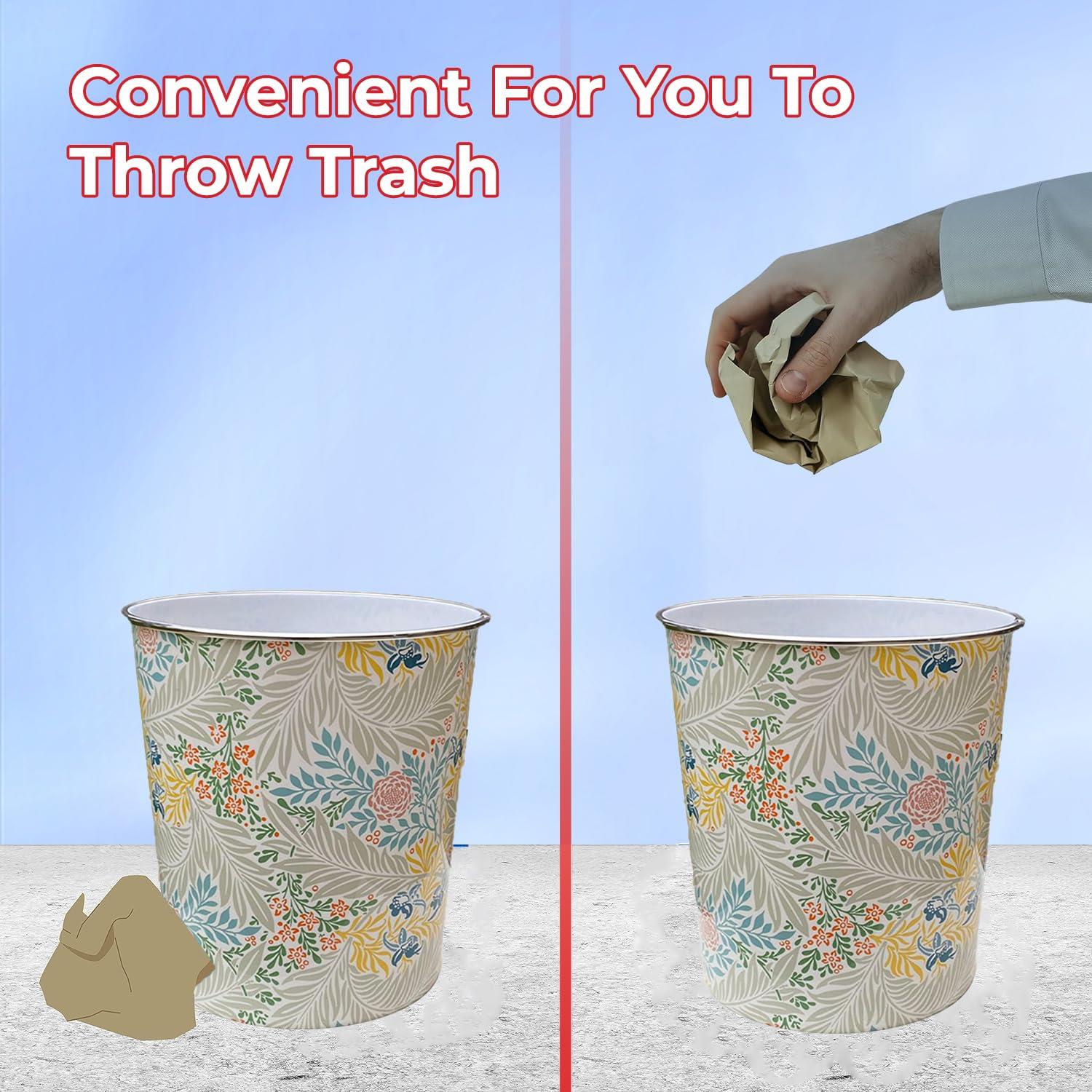 7.7L Plastic Waste Paper Dust Bin Round Rubbish Bin For Office Bathroom Kitchen - Picture 29 of 60