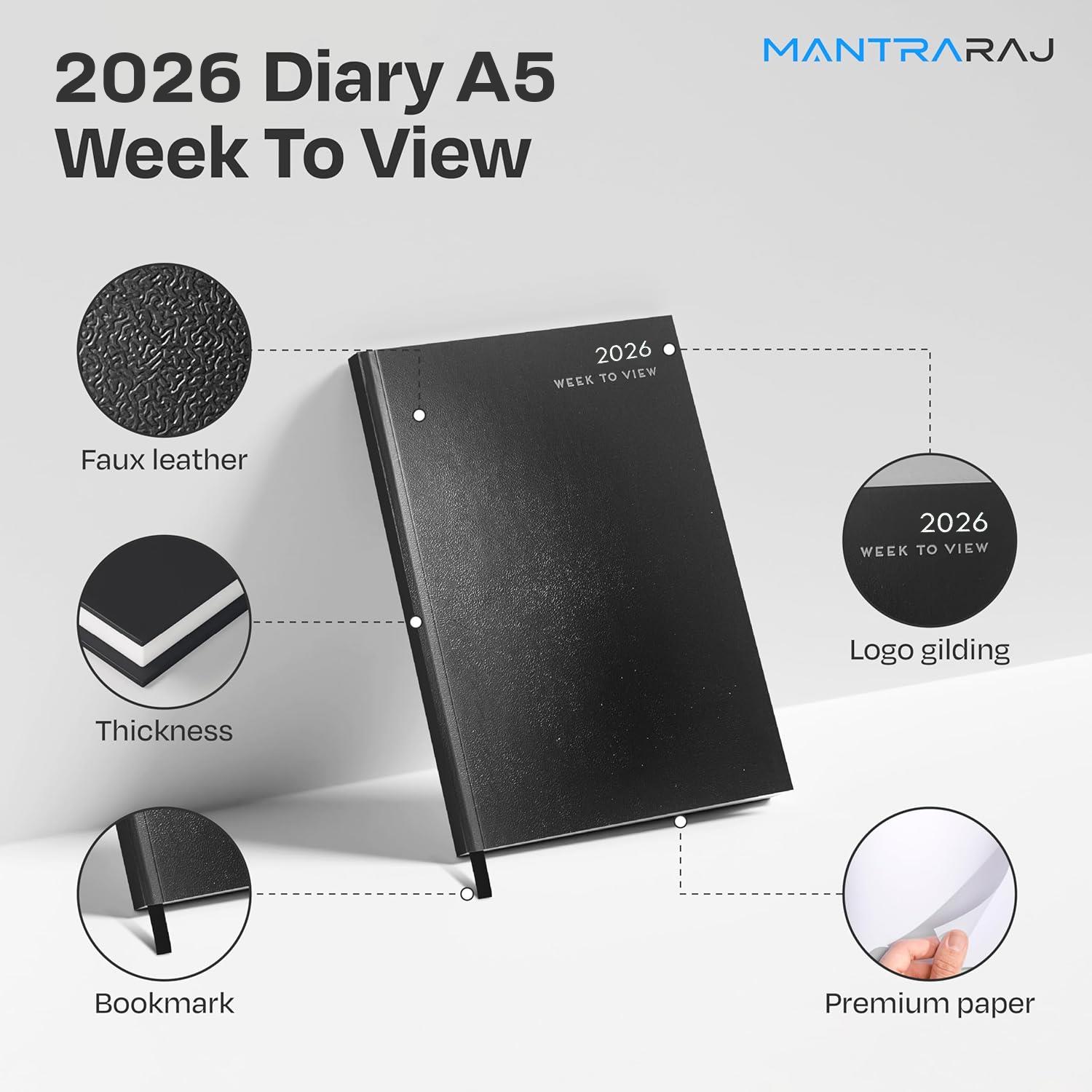 2026 Diary A4 A5 A6 Week To View Or Page A Day Desk Diary Hard Backed Diaries - Picture 48 of 62