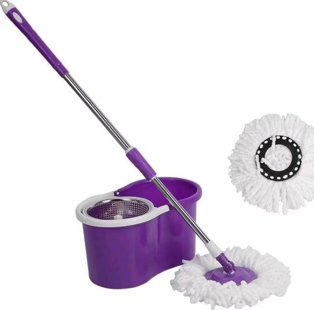 360° Rotating Spin Mop Floor Mop Dry Bucket Set With 2 Microfibre Cleaning Head - Picture 10 of 16
