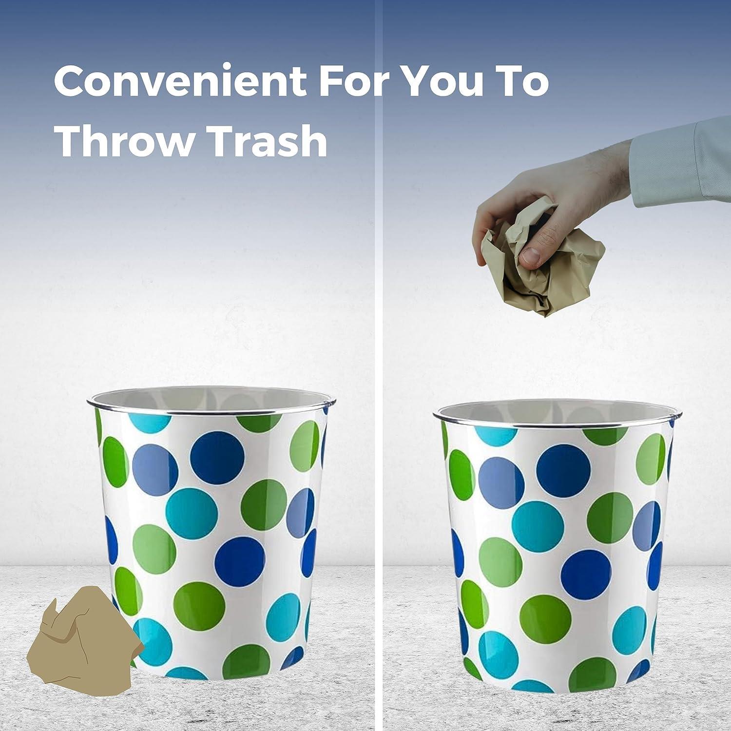 7.7L Plastic Waste Paper Dust Bin Round Rubbish Bin For Office Bathroom Kitchen - Picture 23 of 60