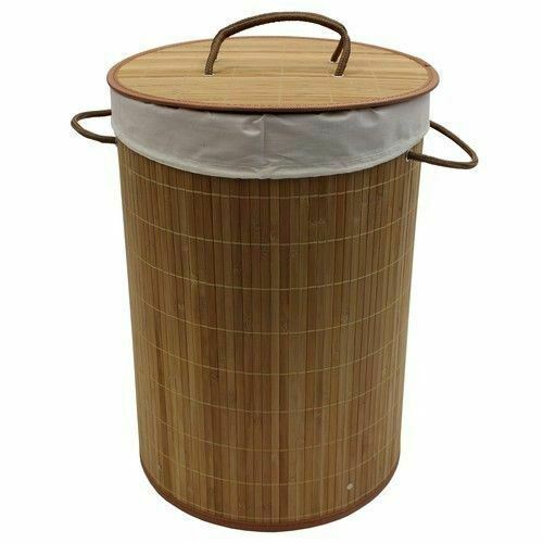 Bamboo Collapsible Laundry Basket Washing Basket Wooden Laundry Basket With Lid